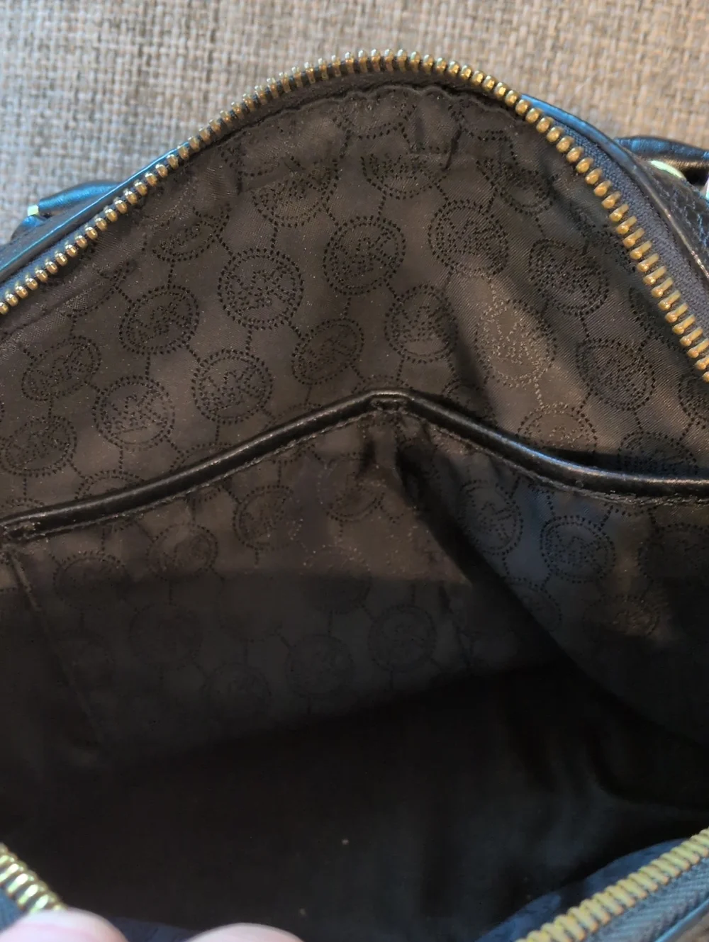Michael Kors Smthe Dome Black Leather Satchel